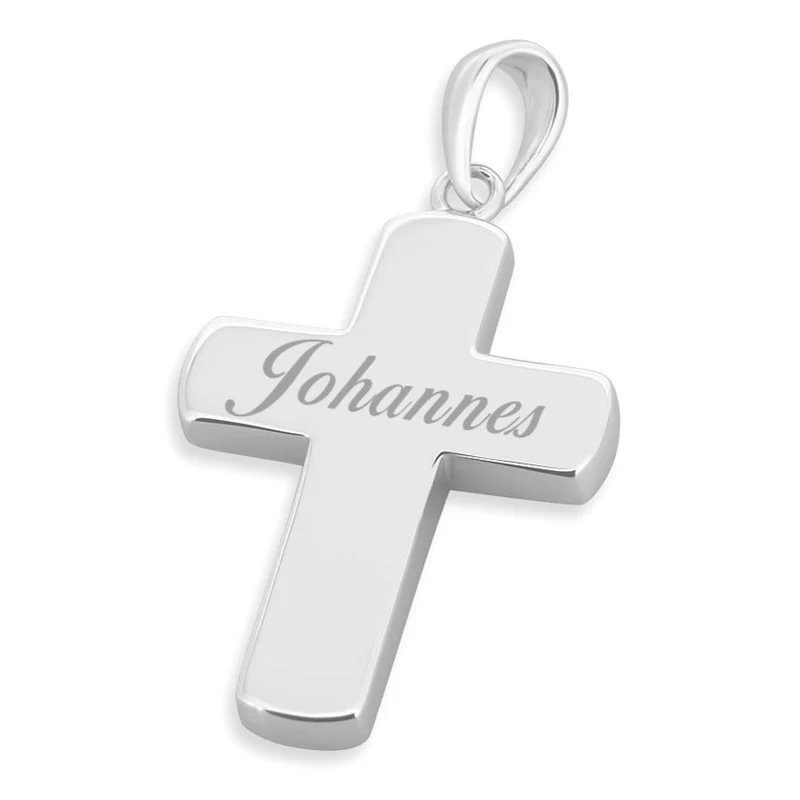 925 SILBER KREUZ ANHÄNGER MIT GRAVUR