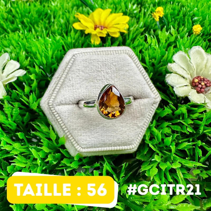 Citrinring aus 925er Sterlingsilber #GCITR21