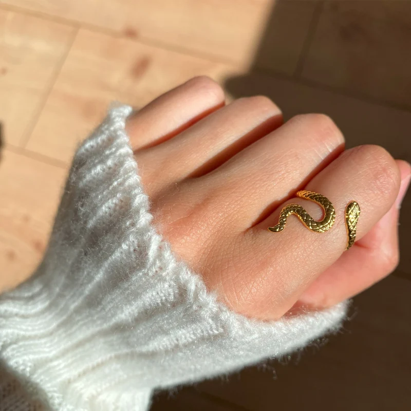 Looping Snake Ring | 18K vergoldet