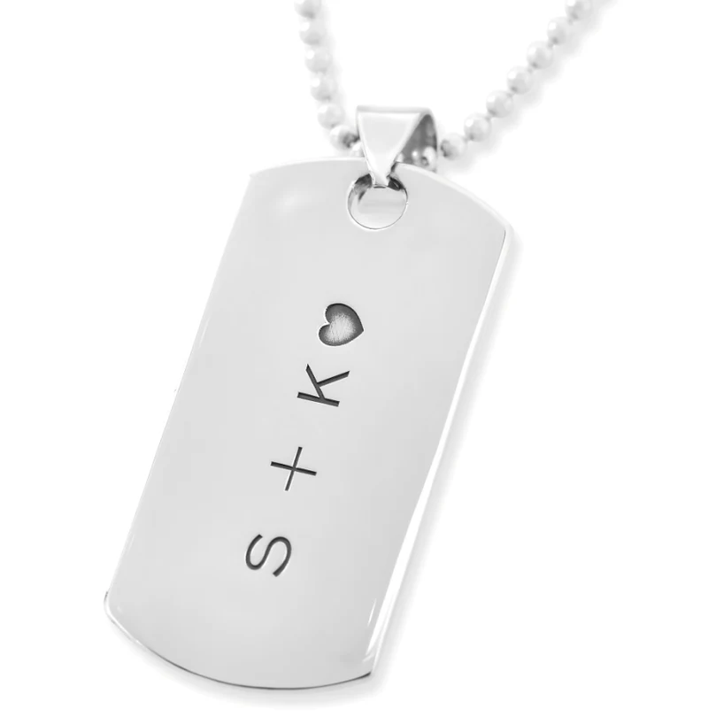 HERRENSCHMUCK MIT GRAVUR DOG TAG 925 SILBER HALSKETTE HERREN