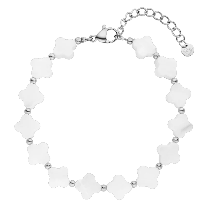 White Clovers Armband | 18K vergoldet