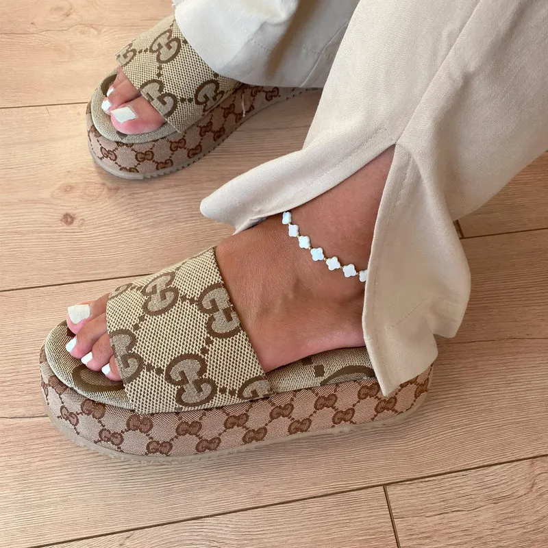White Clovers Fußkette | 18K vergoldet