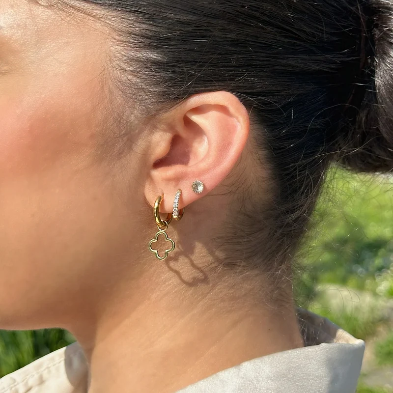 Simple Clover Ohrringe | 18K vergoldet