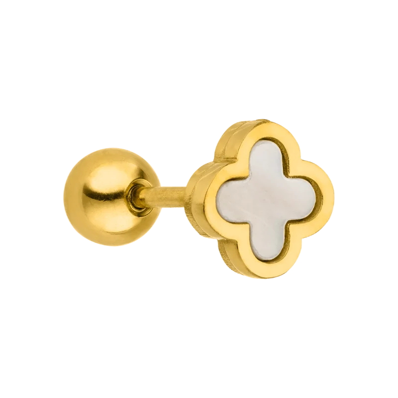 Perlmutt Lucky Leaf Ohr Piercing