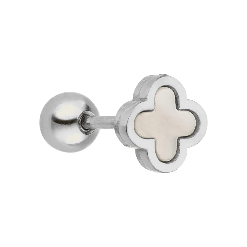 Perlmutt Lucky Leaf Ohr Piercing