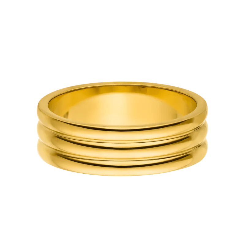 Triple Combination Ring 18K Vergoldet