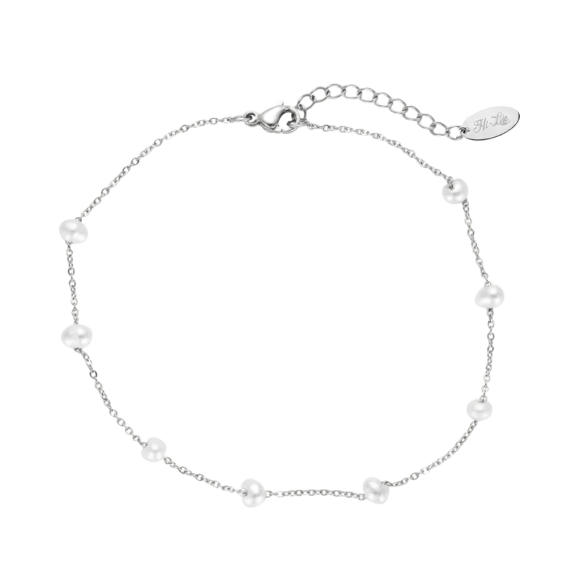 8 Pearl Fußkette 14K Vergoldet