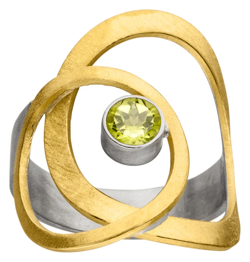 925er Silber Ring feingoldbelegt MANU R1288PR