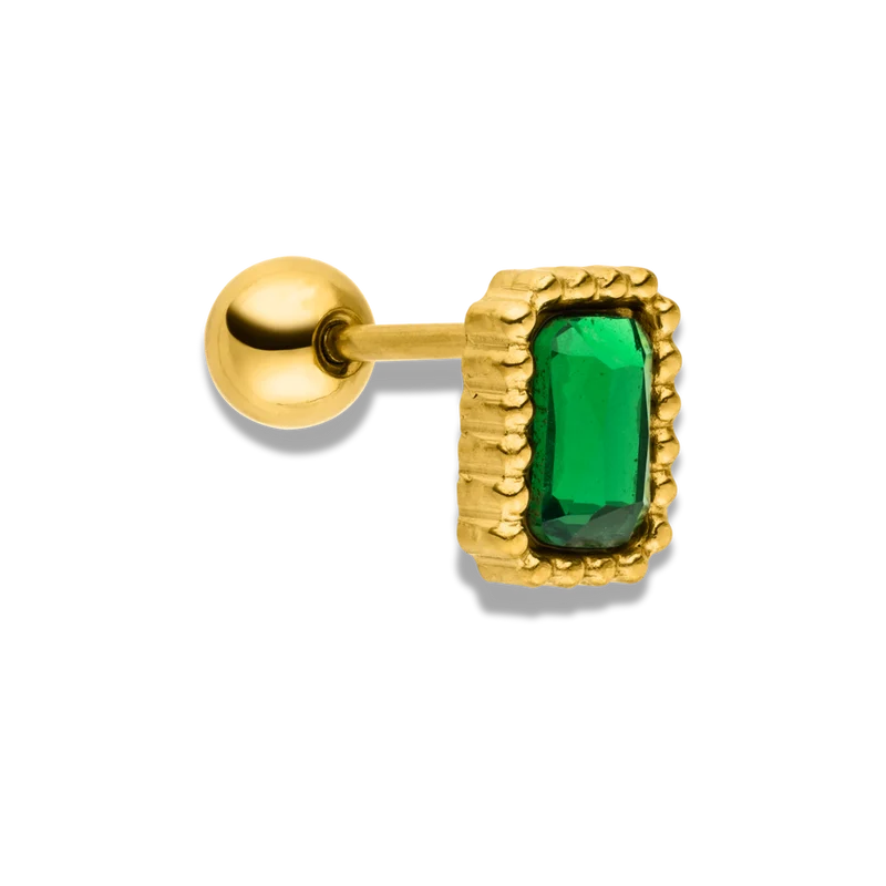 Emerald Square Ohr Piercing