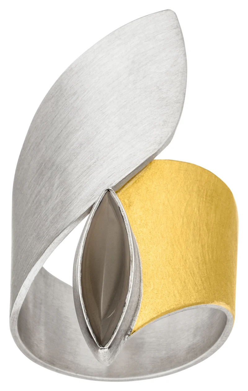 925er Silber Ring feingoldbelegt MANU R1203MG
