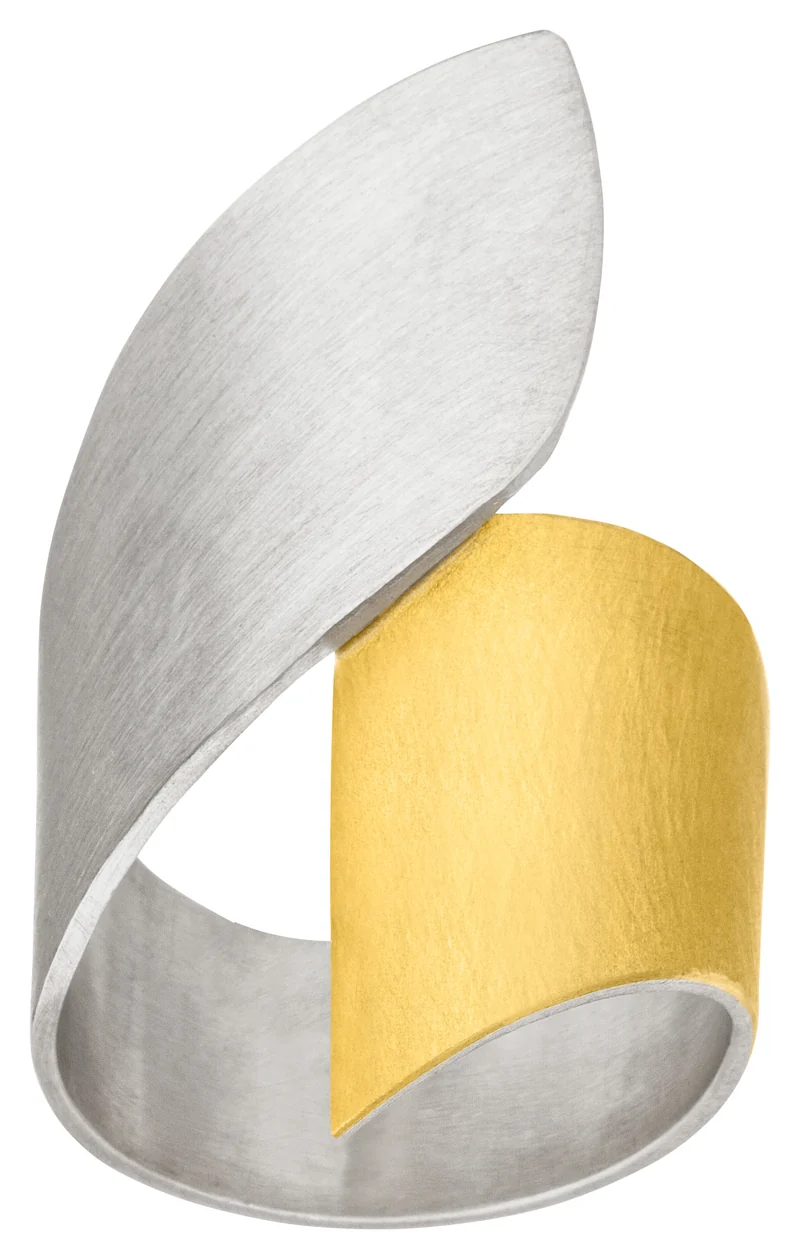 925er Silber Ring feingoldbelegt MANU R1203
