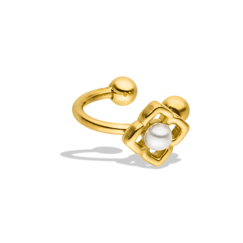 Lucky Pearl Earcuff 14K Vergoldet