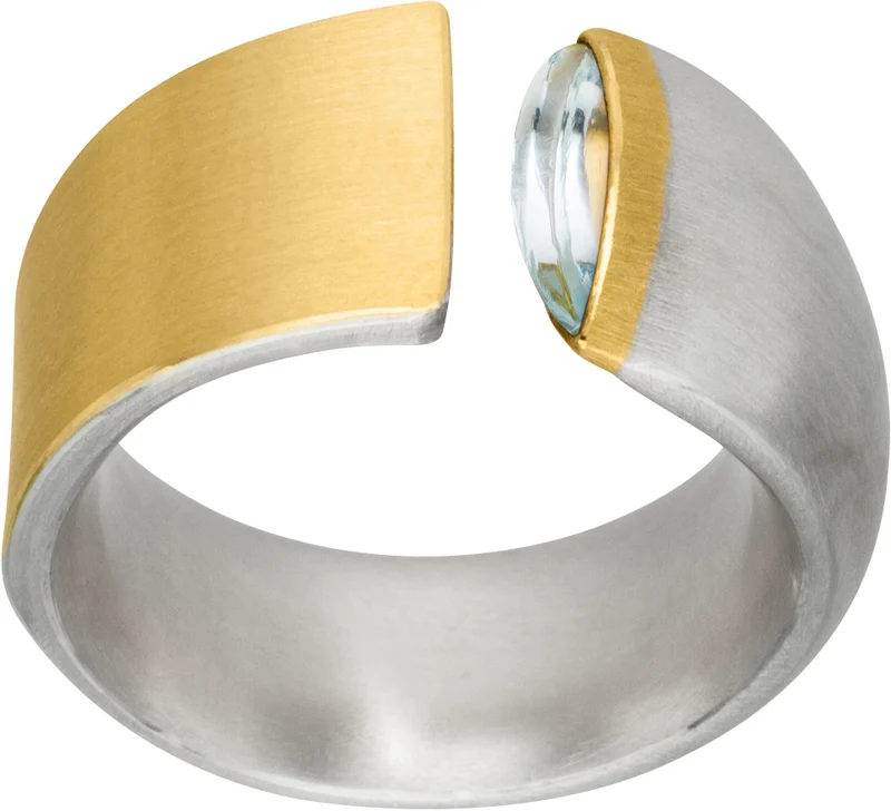 925er Silber Ring feingoldbelegt MANU R1066TO