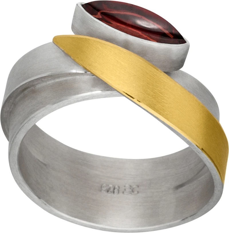 925er Silber Ring feingoldbelegt MANU R1025GT