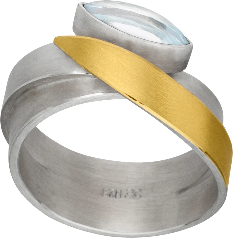 925er Silber Ring feingoldbelegt MANU R1025TO