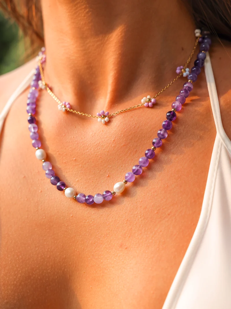 Dawn Pearl Purple Kette