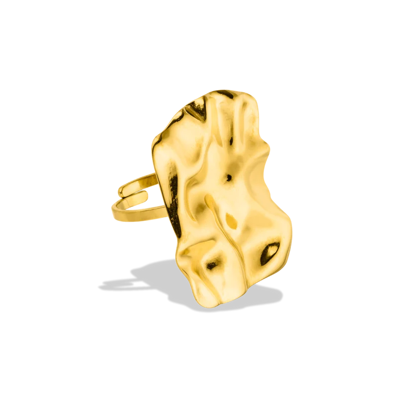 Square Meltdown Ring 18K Vergoldet