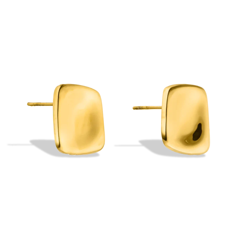 Meltdown Square Ohrstecker 14K Vergoldet