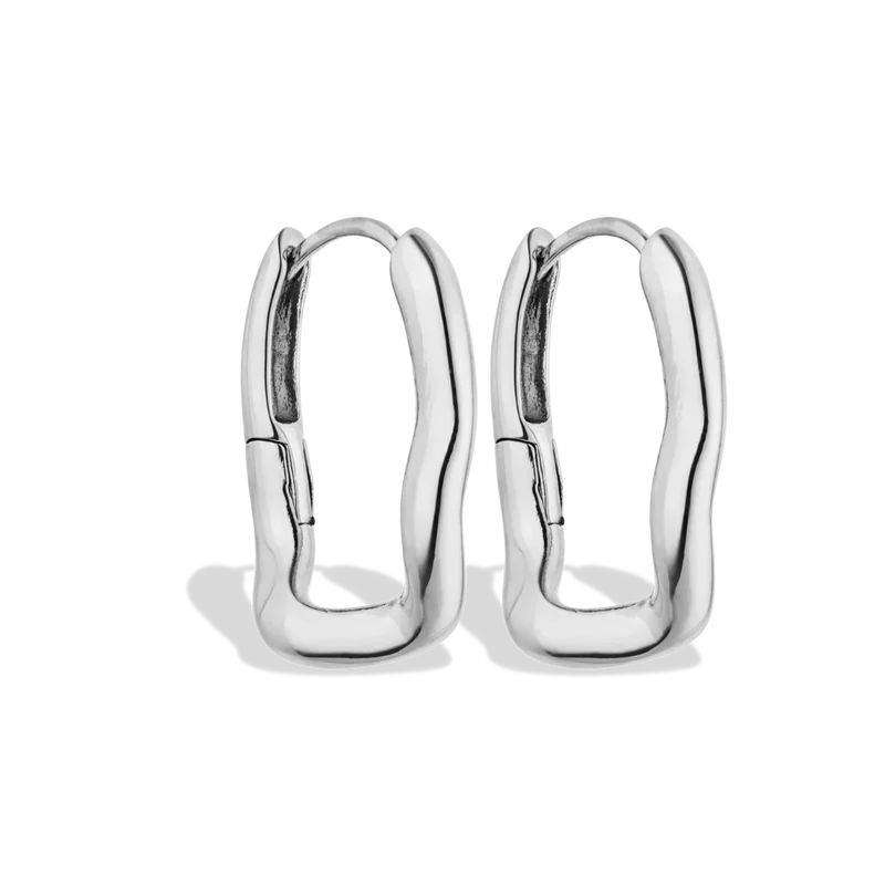 Meltdown Square Huggie Ohrringe 14K Vergoldet