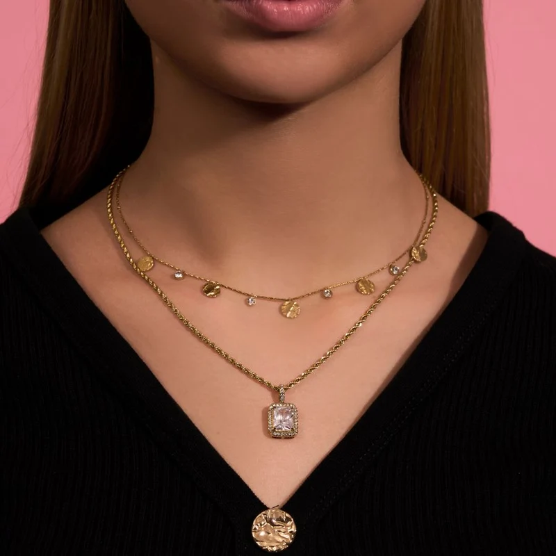 Meltdown Coin Kette 14K Vergoldet