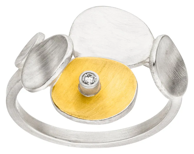 925er Silber Ring feingoldbelegt MANU R1350BR
