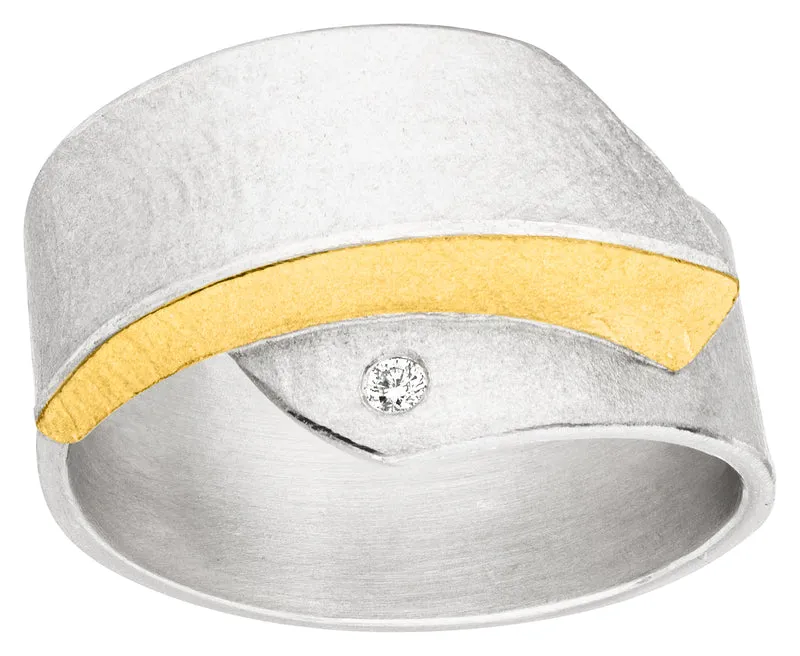 925er Silber Ring feingoldbelegt MANU R1349BR