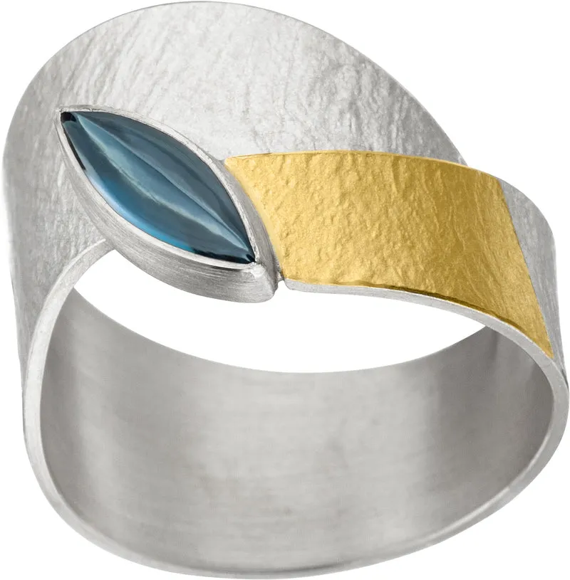 925er Silber Ring feingoldbelegt MANU R1160TL
