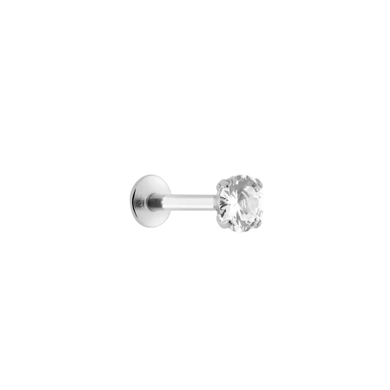 Crystal Labret Piercing Silber