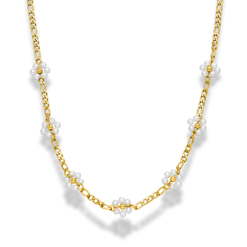 Sweet Life Pearl Flower Kette 14K Vergoldet