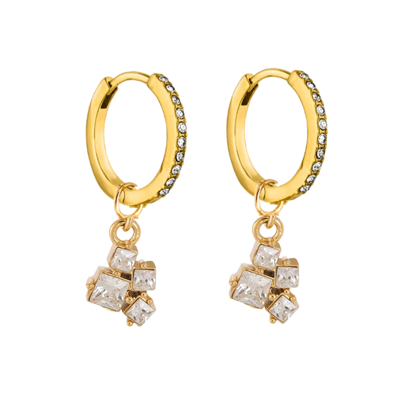Abbaddon Square Huggie Ohrringe 14K Vergoldet