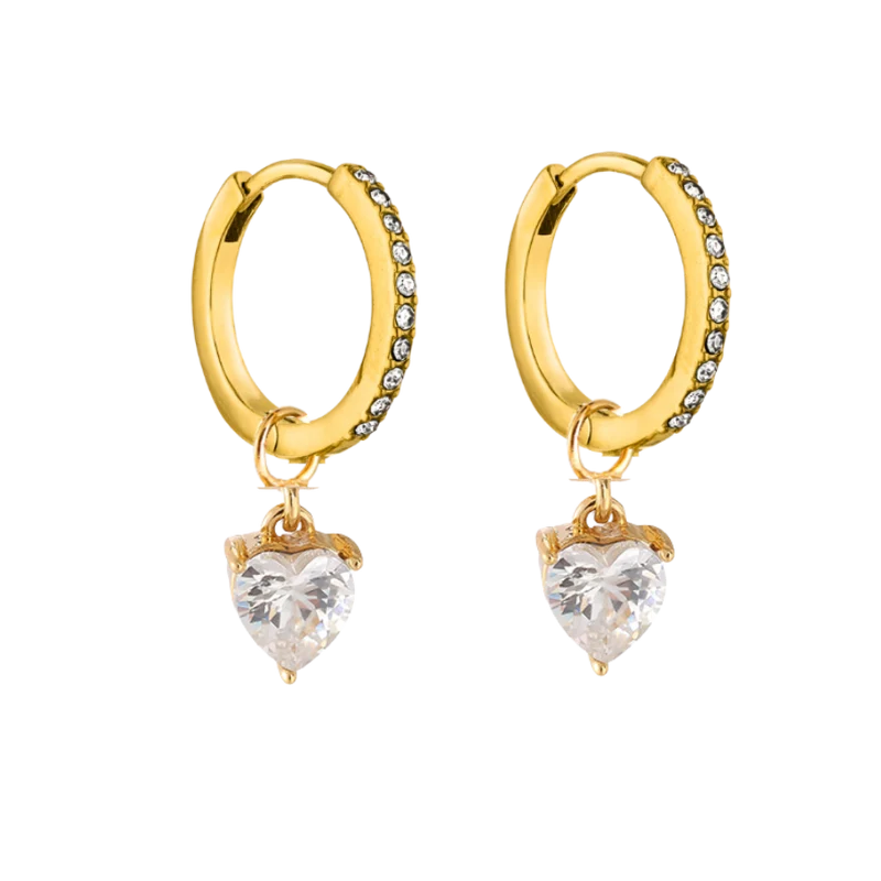 Abbaddon Heart Huggie Ohrringe 14K Vergoldet