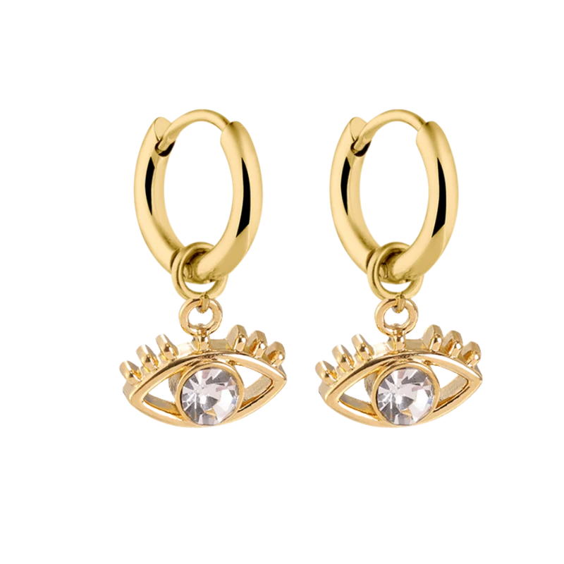 Abbaddon Eye Huggie Ohrringe 14K Vergoldet