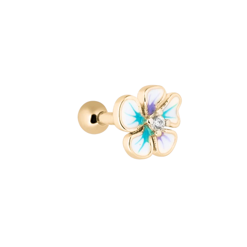 White Flower Ohr Piercing