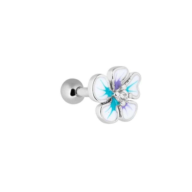 White Flower Ohr Piercing