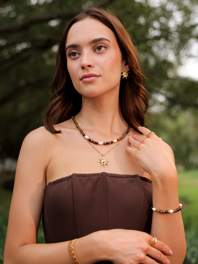 Dawn Pearl Tiger's Eye ARMBAND