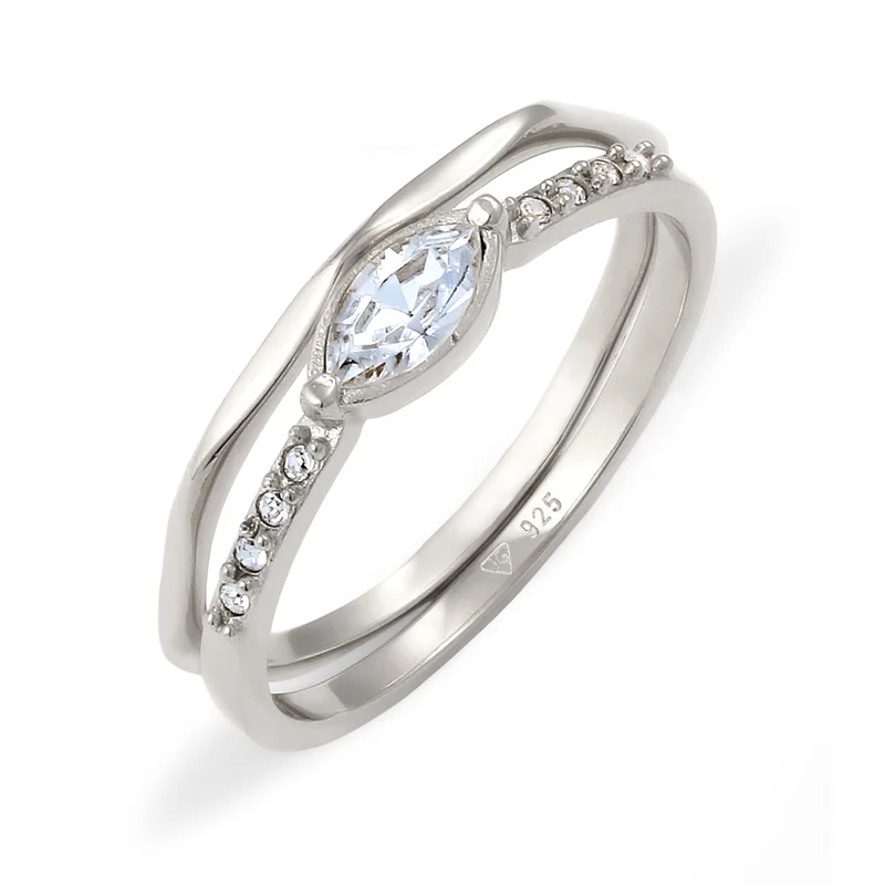Ringset | Mit Kristallen von Swarovski® (Weiß)