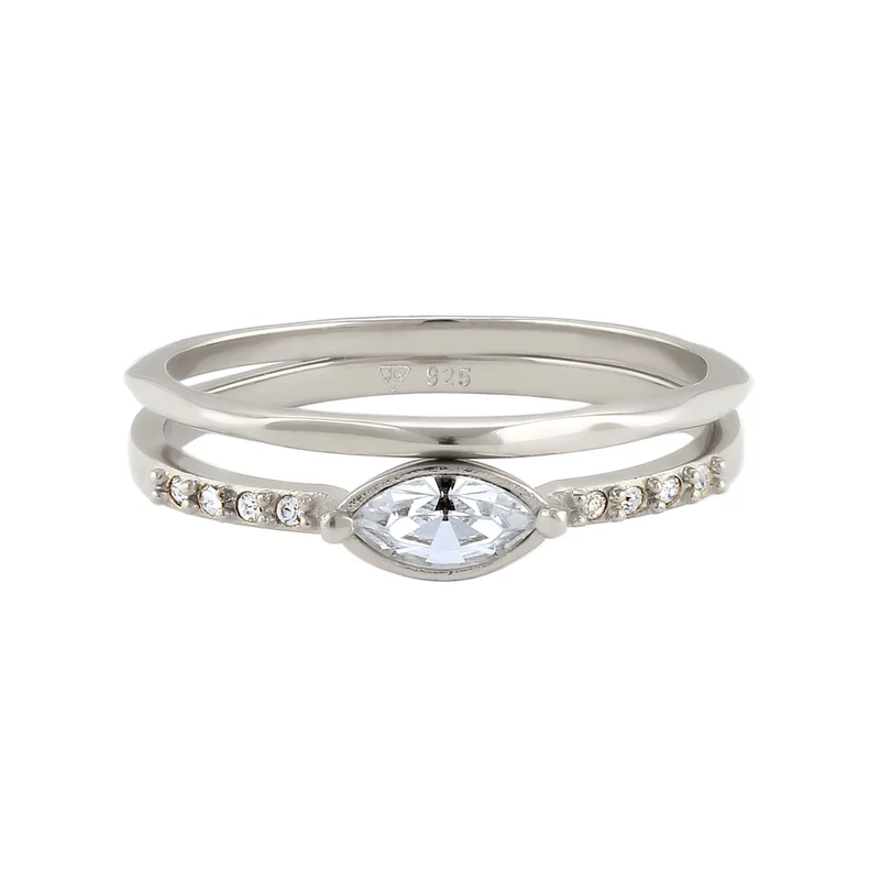 Ringset | Mit Kristallen von Swarovski® (Weiß)