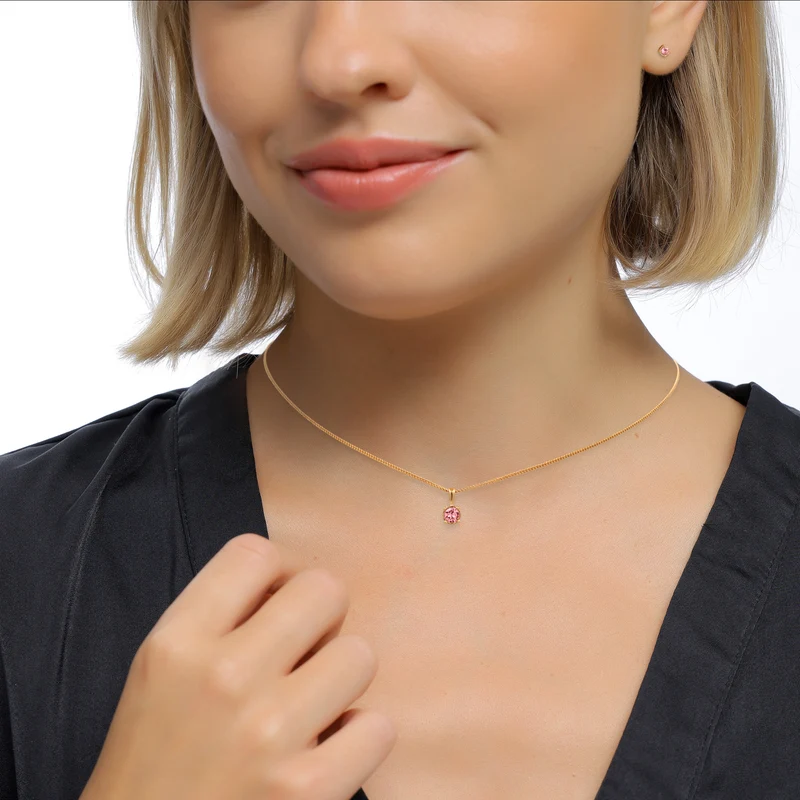 Schmuckset Solitär | Kristall (Rose)