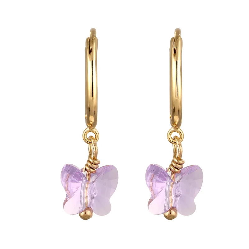 Creolen Schmetterling | Mit Kristallen von Swarovski® (Lila)
