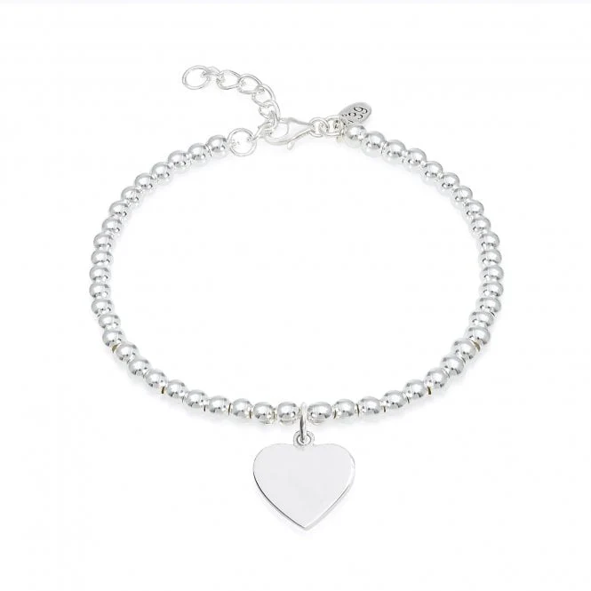 Engravable Silver Heart Bracelet