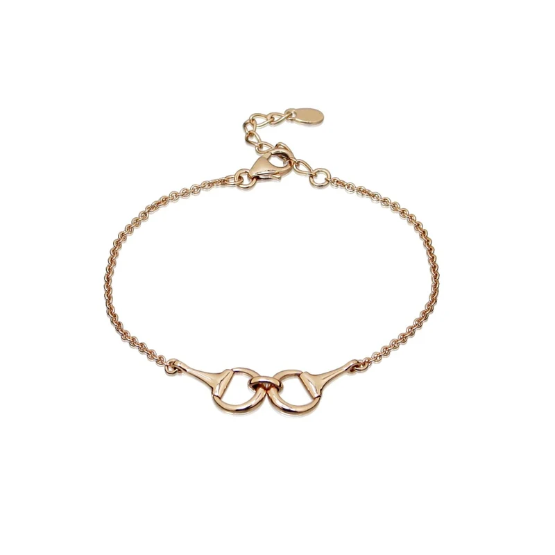 Silver & Rose Gold Vermeil Snaffle Bracelet