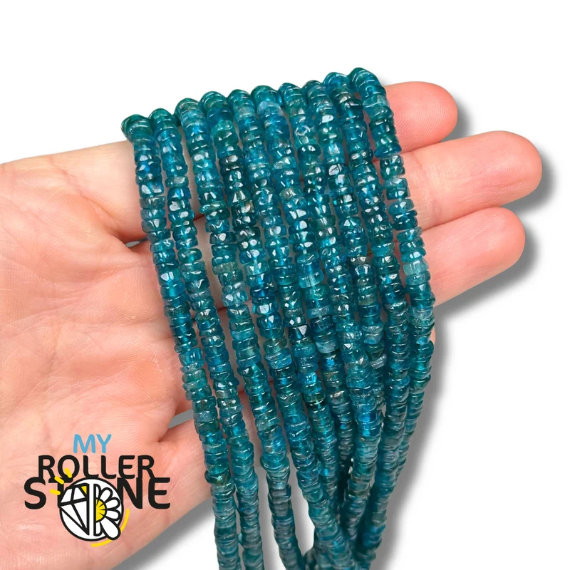 Neon-Apatit-Rondelle-Heishi-Perle 5A