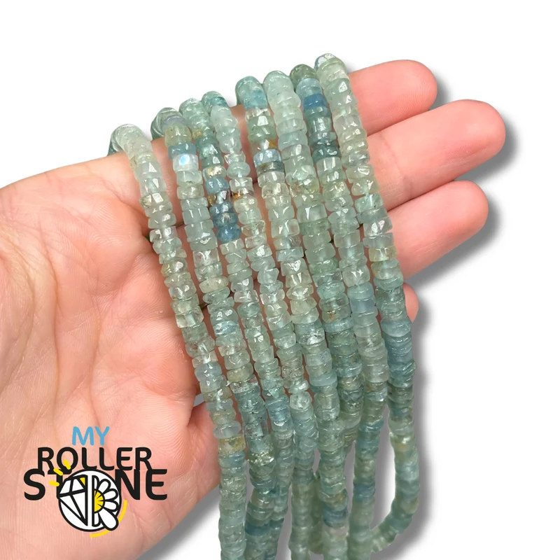 Aquamarin Heishi Perle 5A