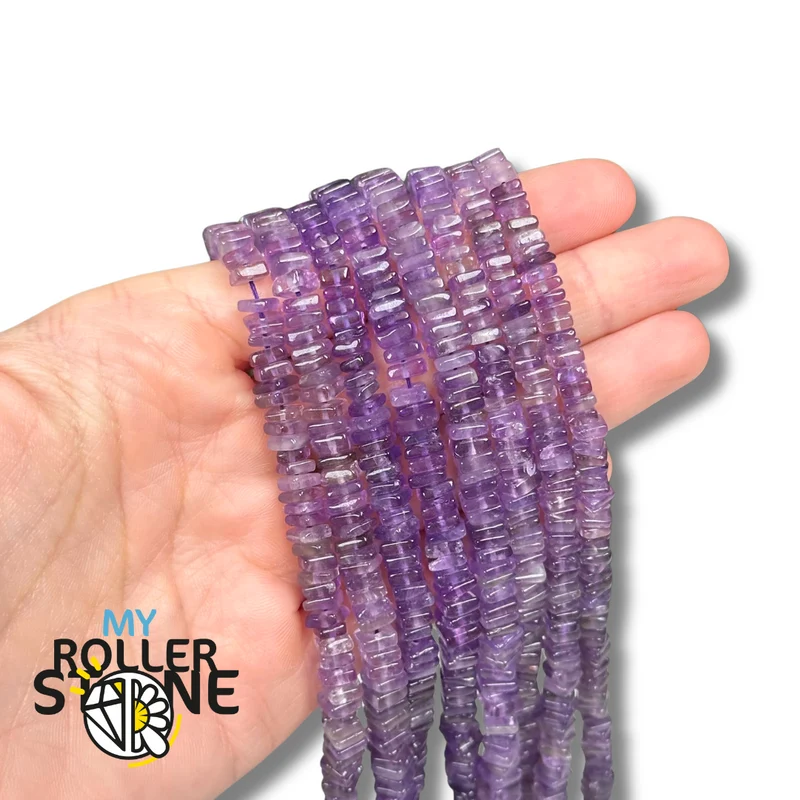 5A Amethyst Quadratische Heishi Perle