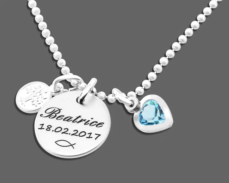 SILBERKETTE MIT GRAVUR LEBENSBAUM ANHÄNGER 925 SILBER