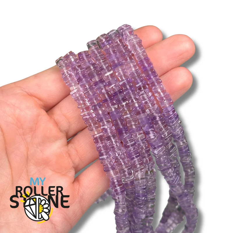 5A Lavendel-Amethyst-Quadrat-Heishi-Perle