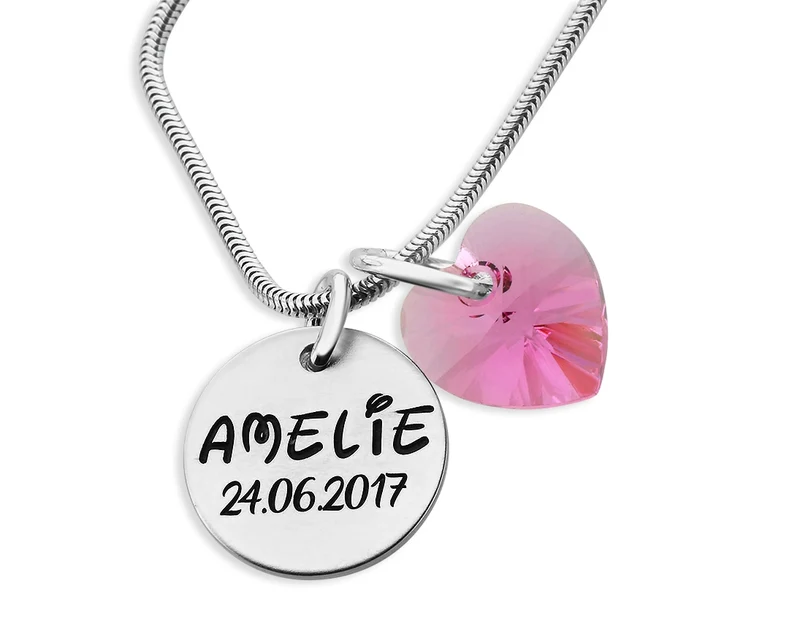 PERONALISIERTE SCHACHTEL HERZKETTE KINDERESCHMUCK KINDERKETTE