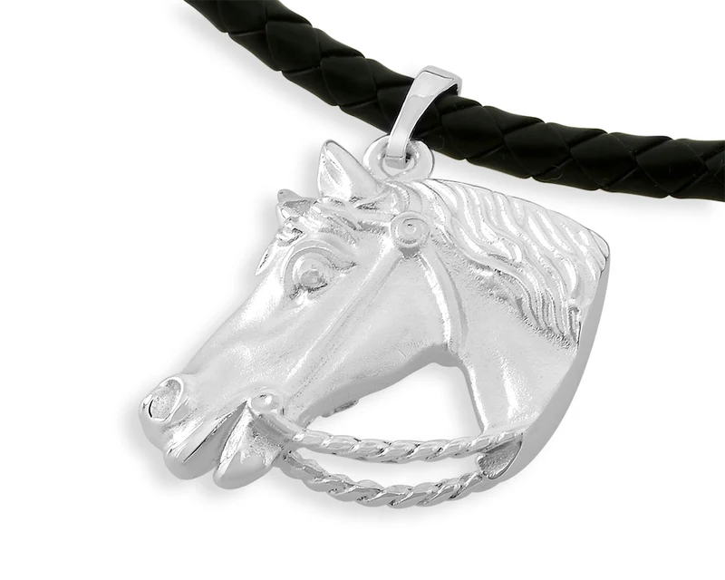 KETTE PFERDEKOPF, ANHÄNGER PFERD, SILBERSCHMUCK, PFERDE HALSKETTE