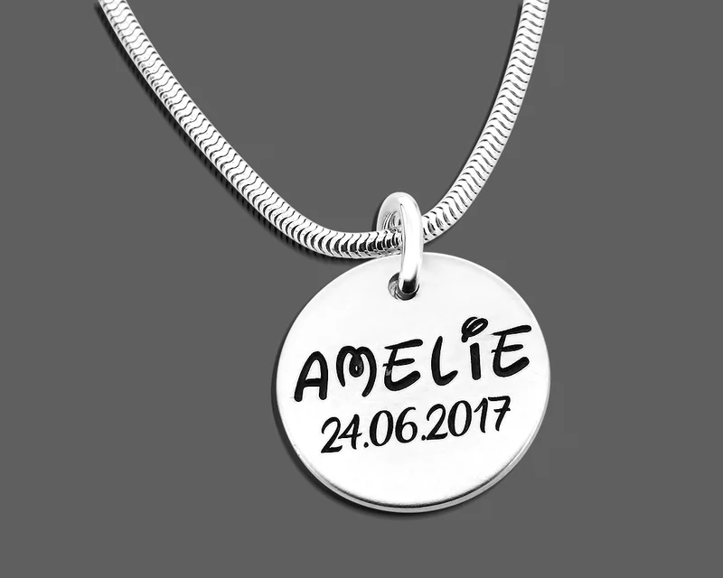 NAMENSKETTE 925 SILBER SILBERKETTE MIT GRAVUR, KETTE MIT NAMEN, MÄDCHEN SCHMUCK