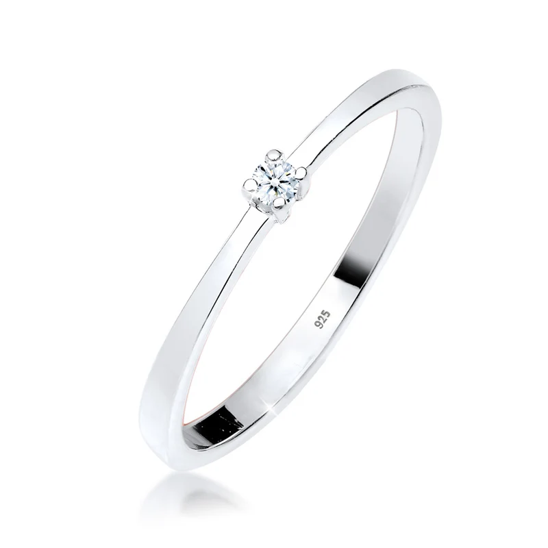 Solitär-Ring | Diamant ( Weiß, 0,03 ct )